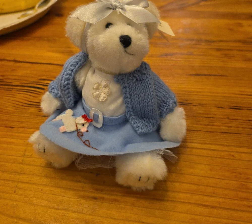 Blue Plush Bunny Doll with Knit Cardigan and Skirt - Unipak